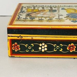 Vintage Indian wooden cash box